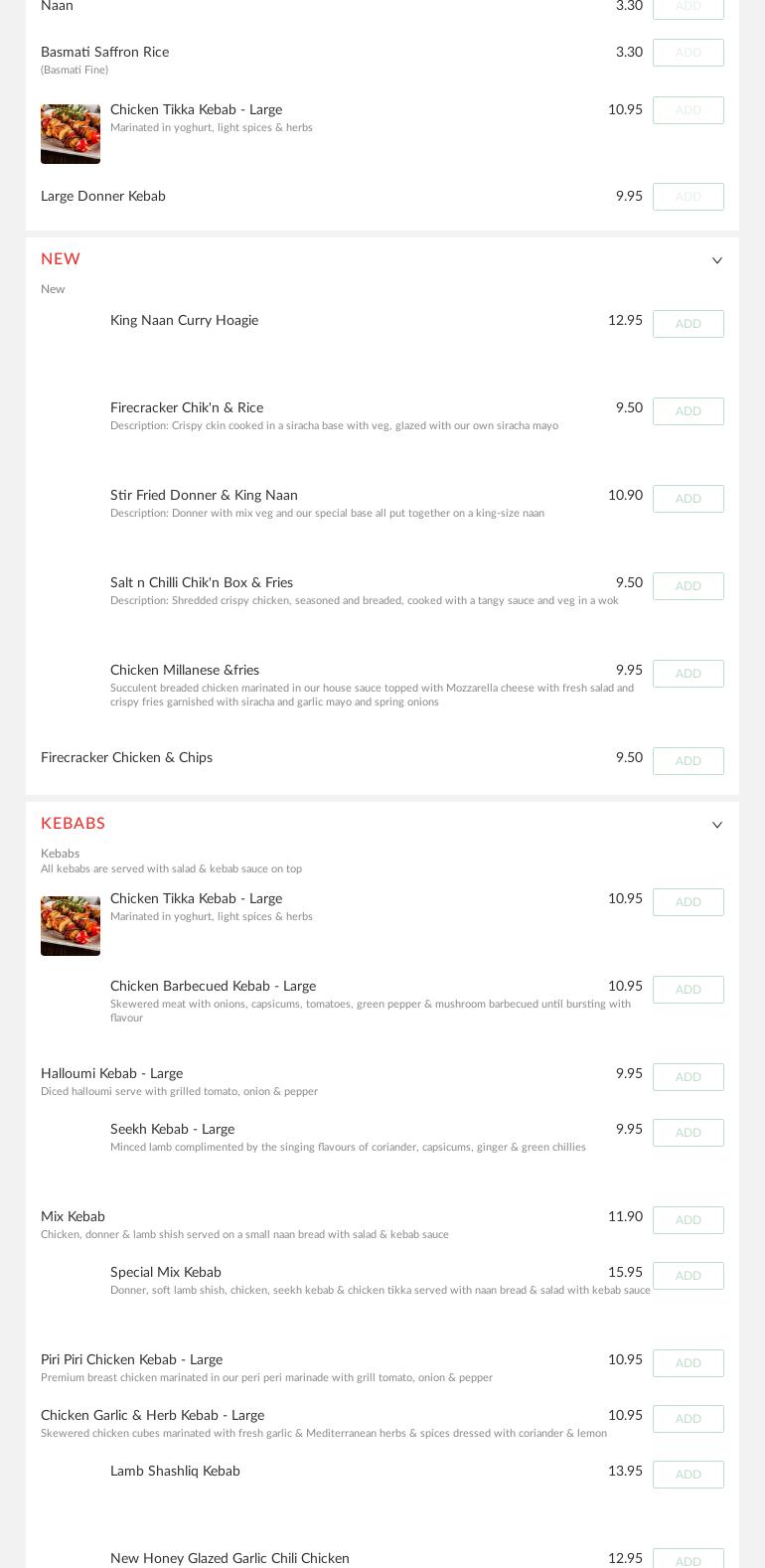 Kebabish Kitchen Menu