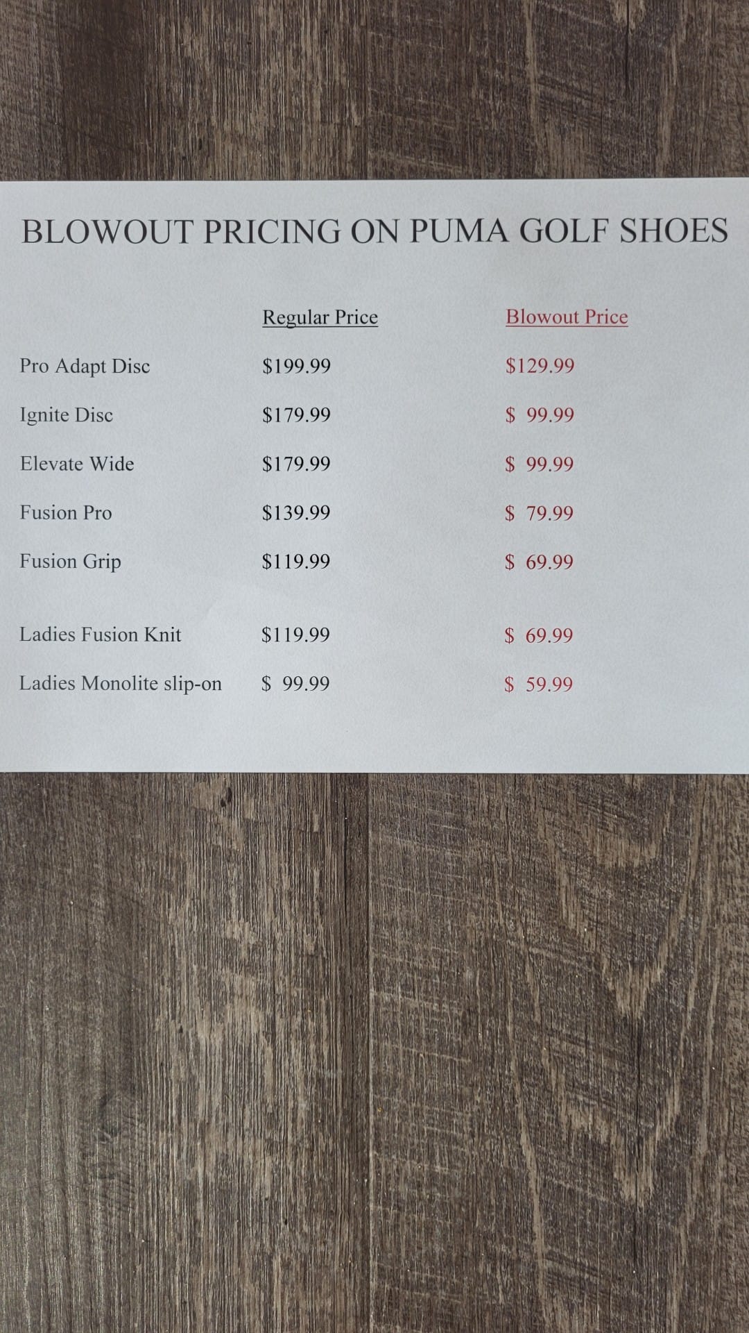 Chinook Clubhouse Restaurant Menu