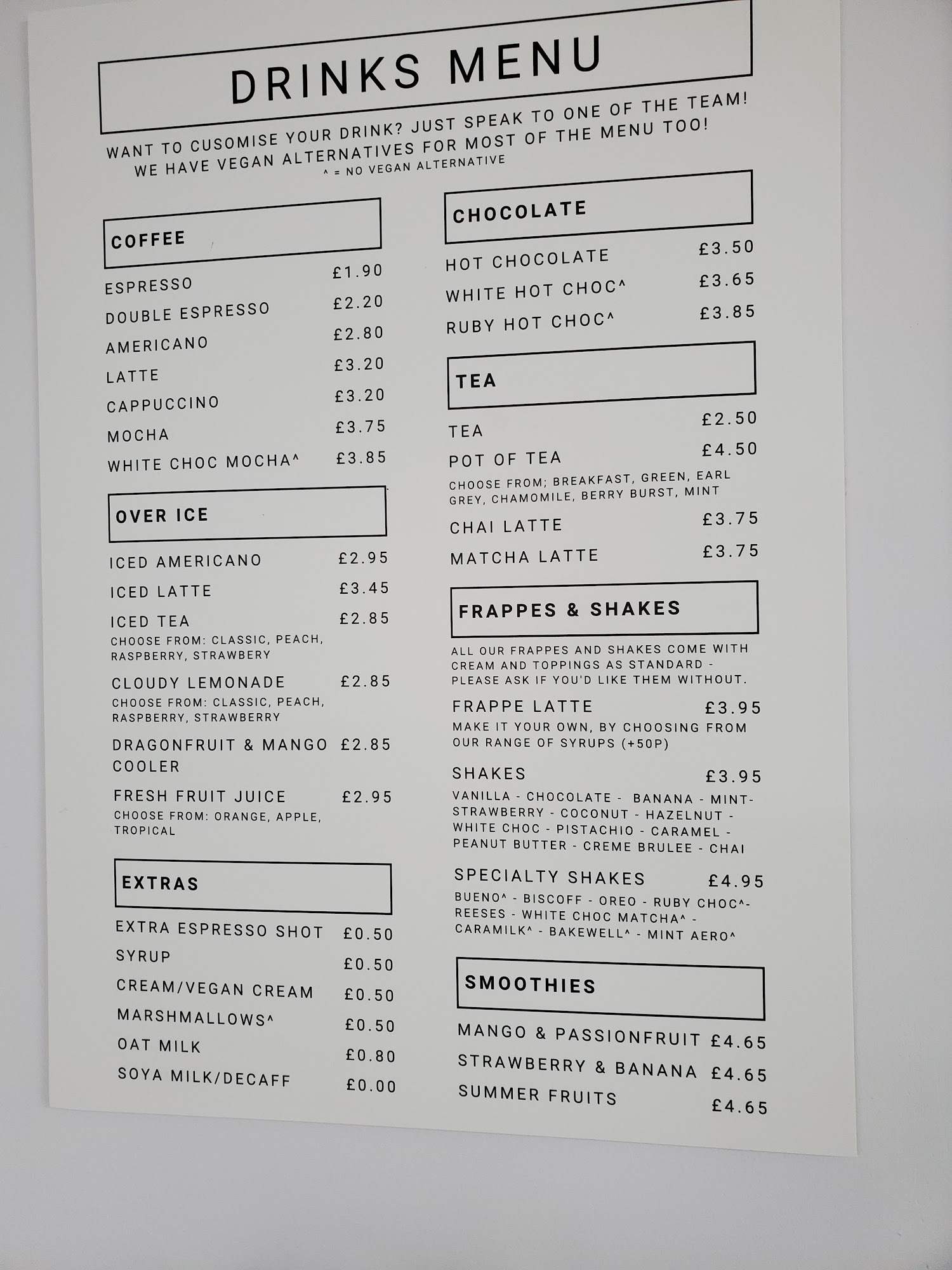 Sapphire's Cafe & Bakery Menu