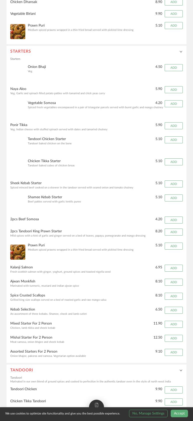 The Balaka - Woking Menu
