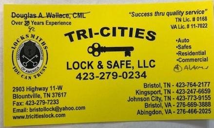 Tri-Cities Lock & Safe 2903 US-11W, Blountville Tennessee 37617