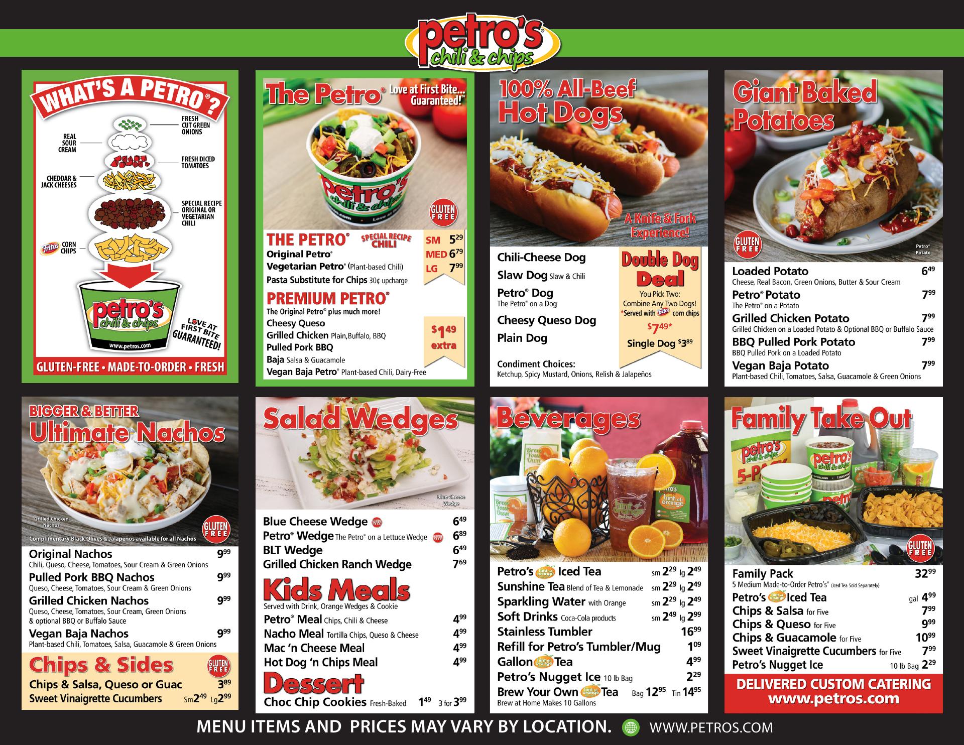 Petro's Chili & Chips - Seymour Menu
