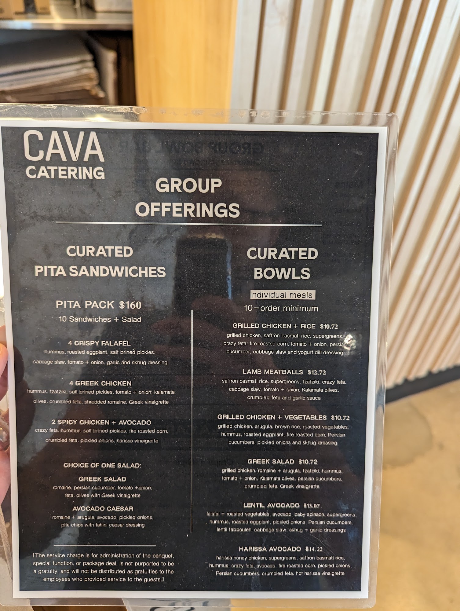 CAVA Menu