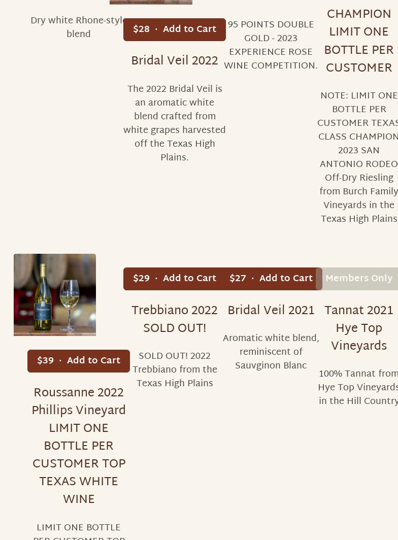 Wedding Oak Winery Menu