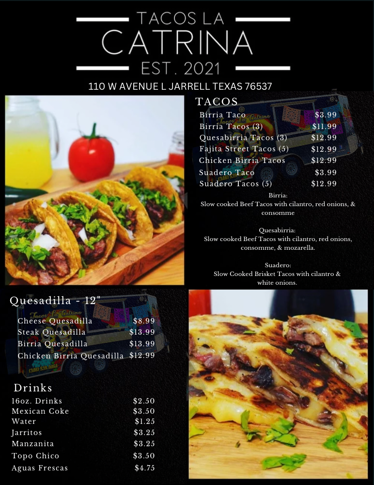 Tacos La Catrina Menu