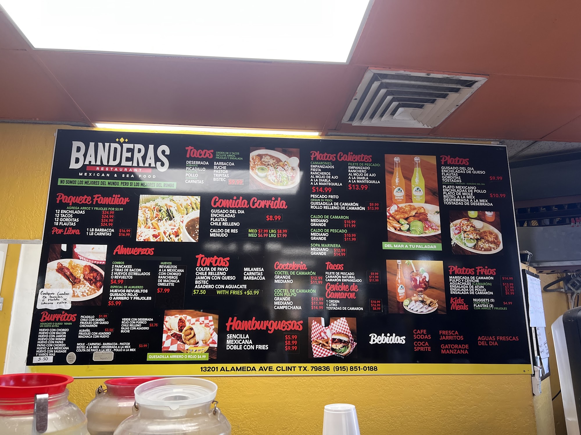Banderas Restaurante Menu