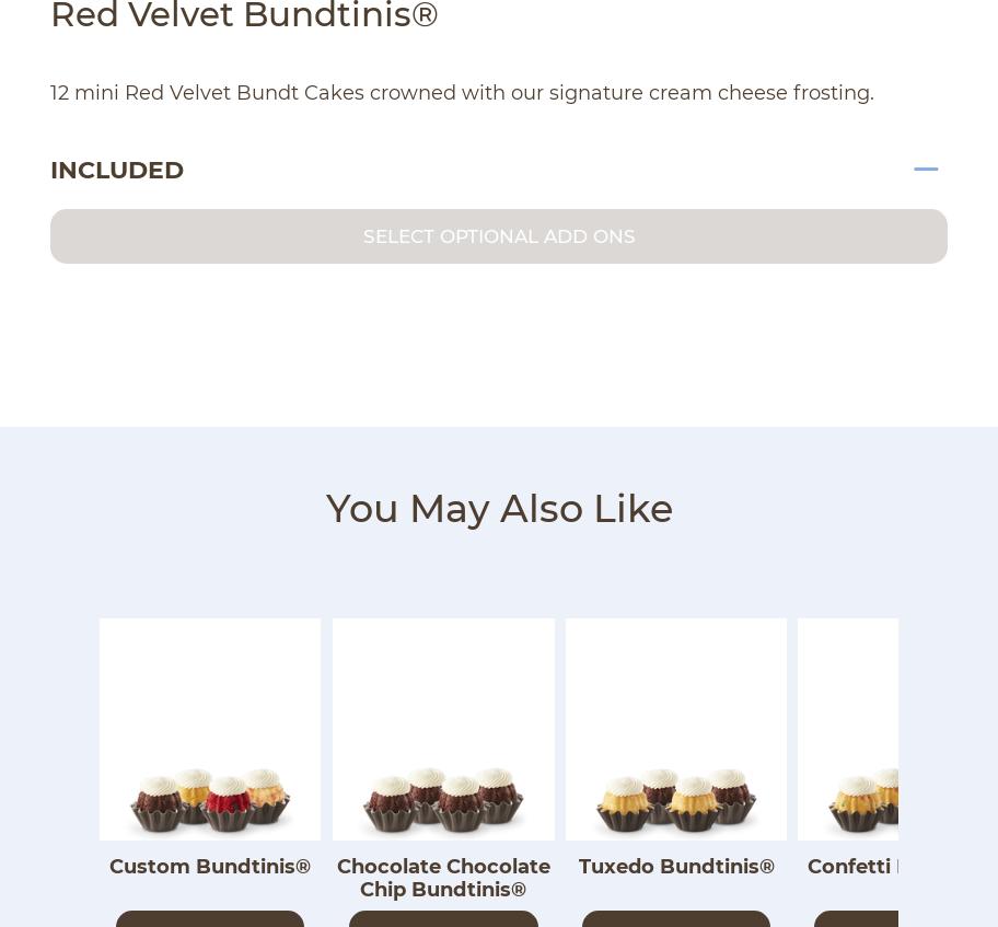 Nothing Bundt Cakes Menu