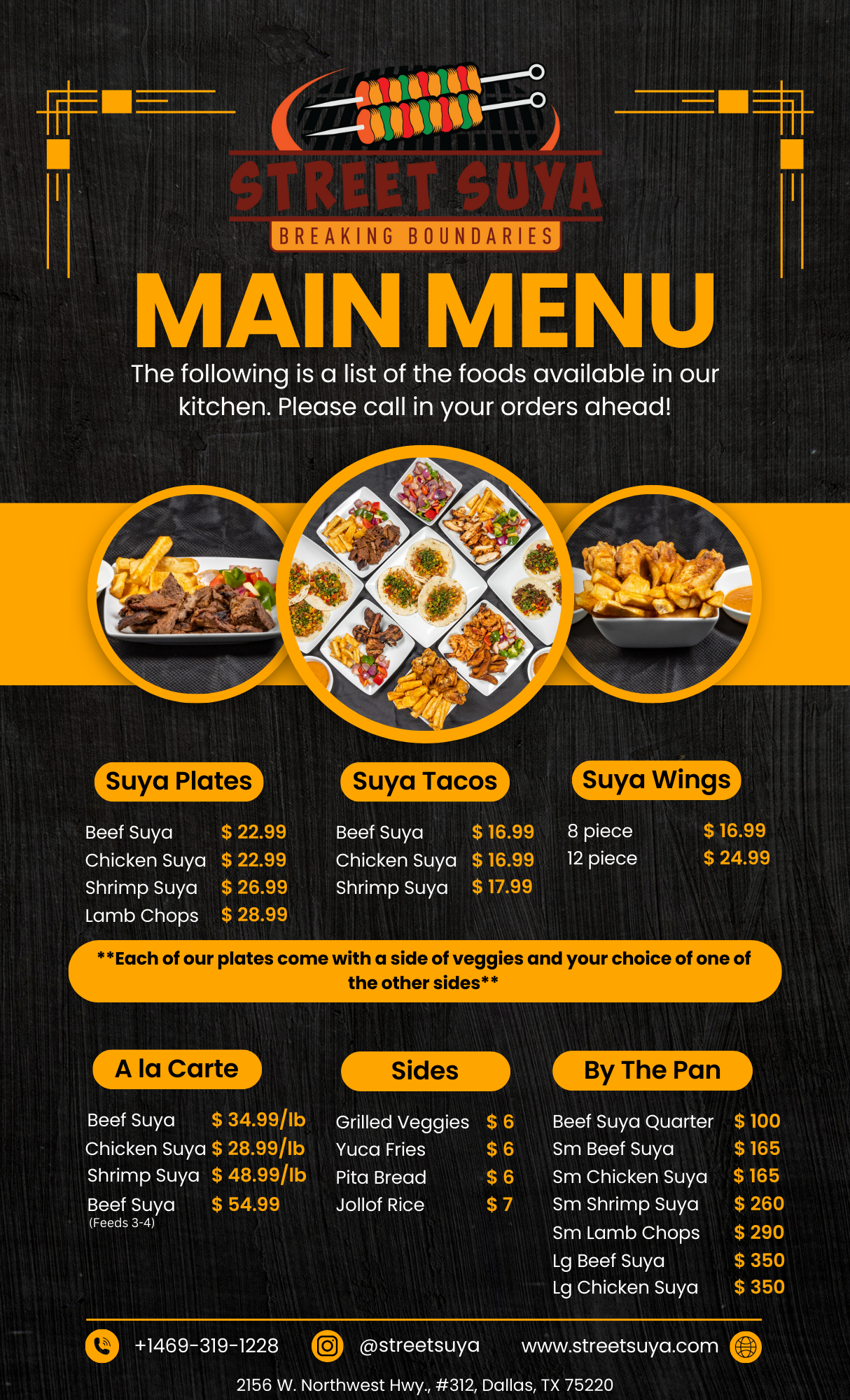 Street Suya Menu