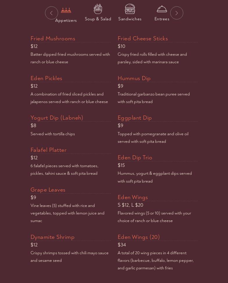 Eden Menu
