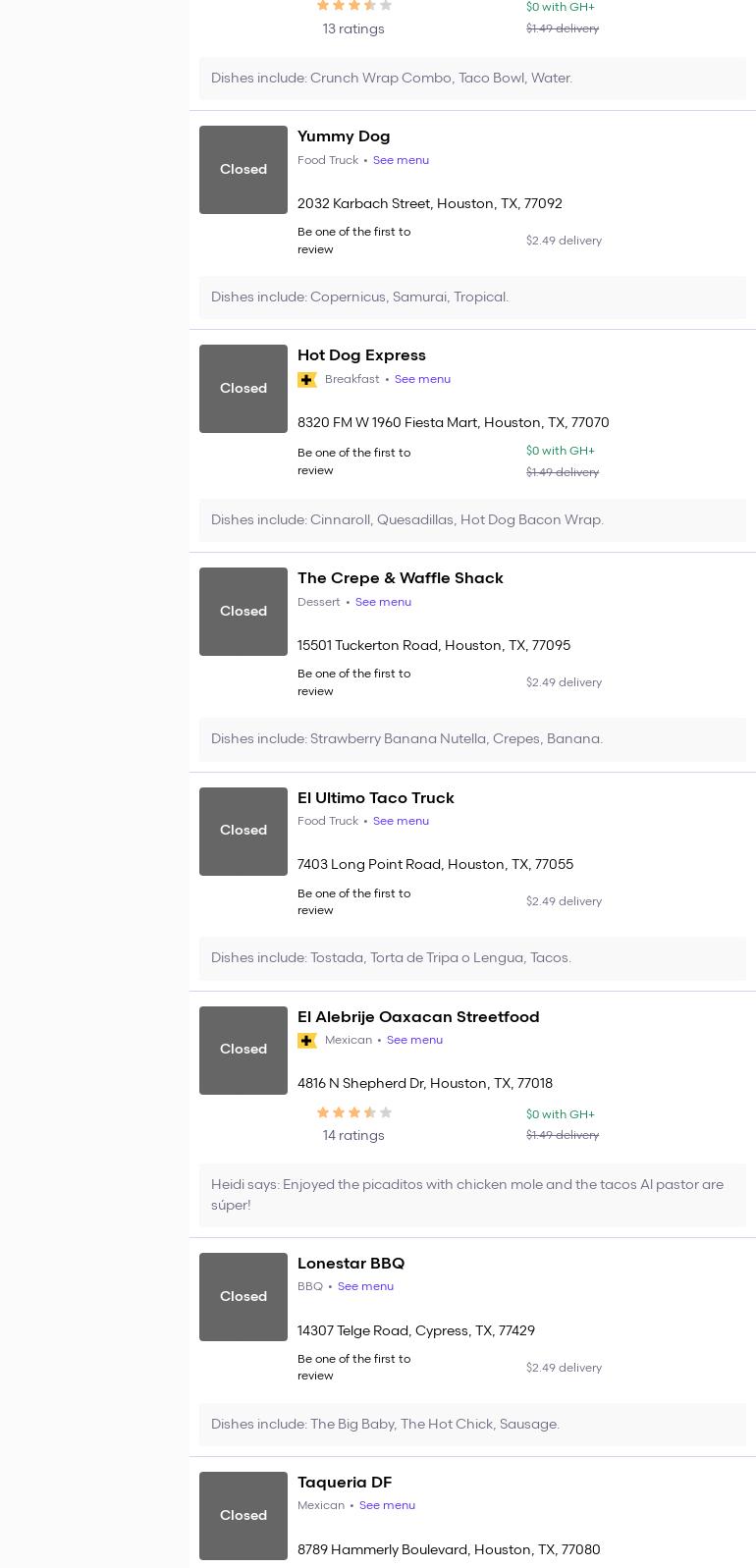 Conny & Connor (Food Truck) Menu