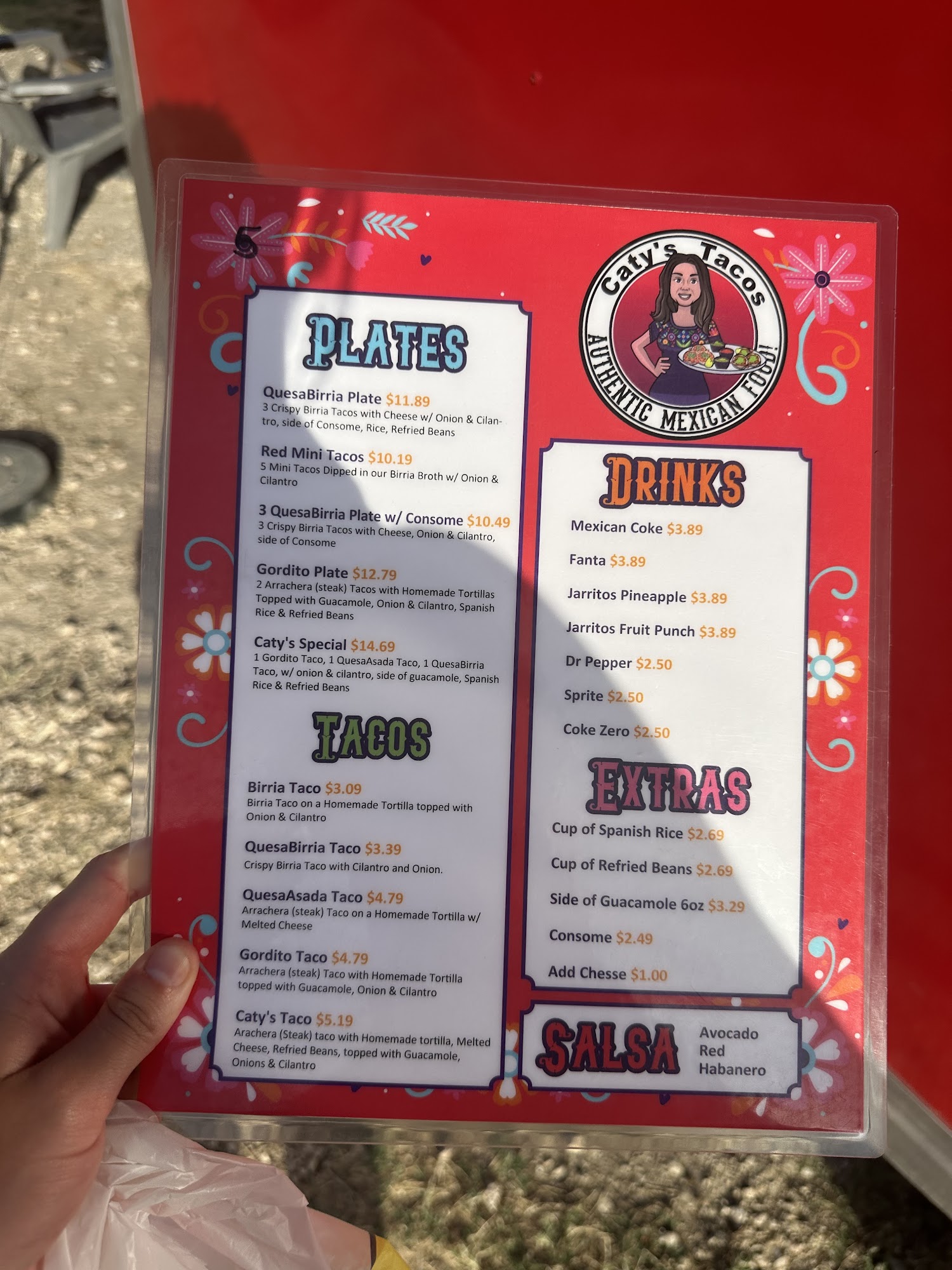 Caty’s Tacos Menu