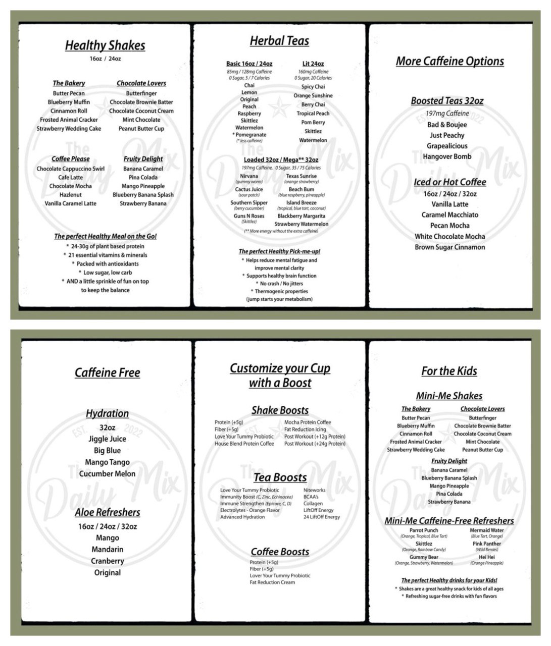 The Daily Mix Menu