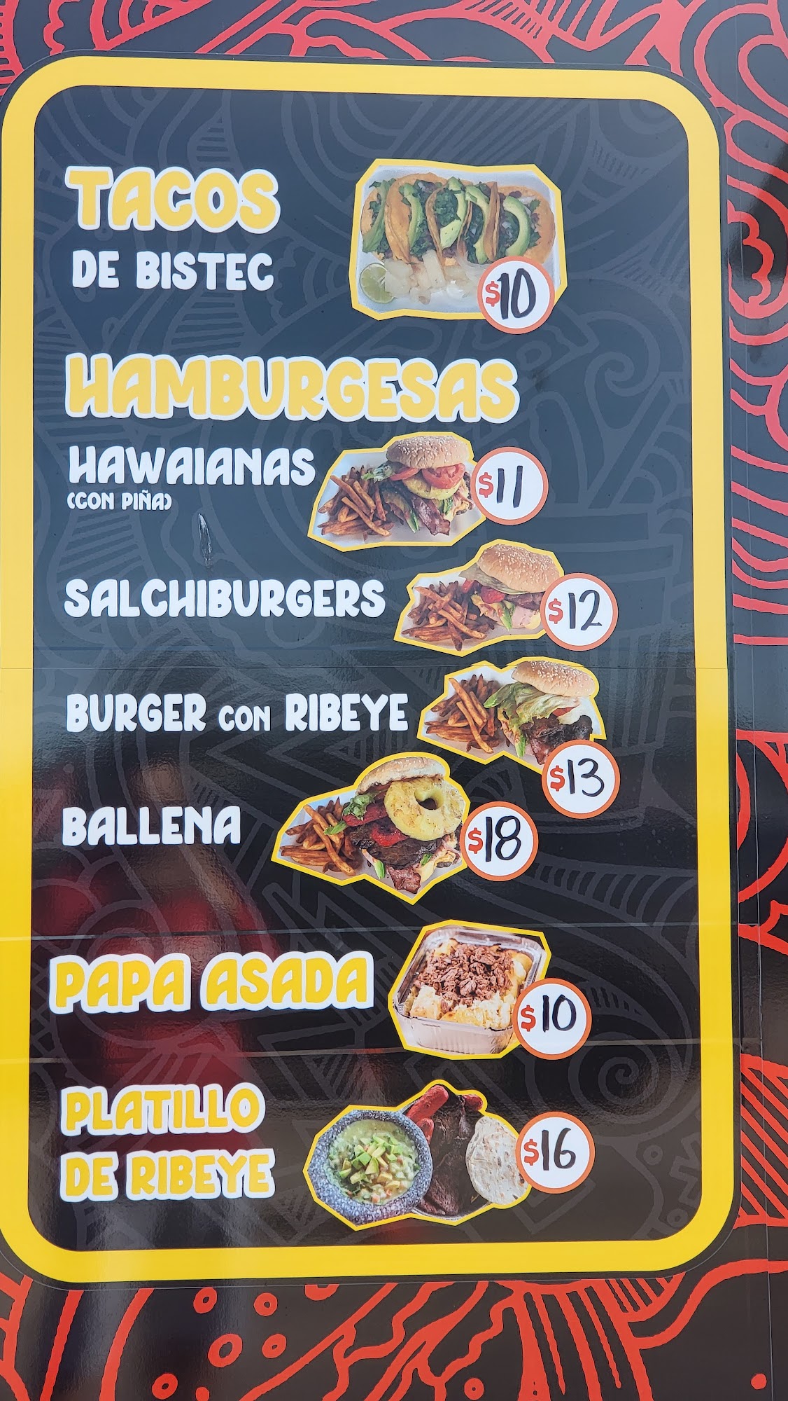 Tacos Del Tim (Food Truck) Menu