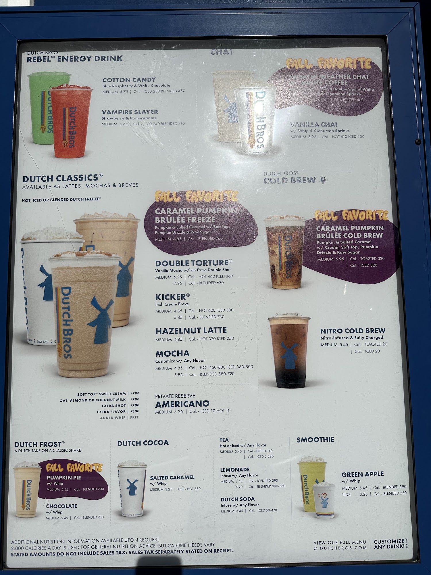 Dutch Bros Coffee Menu