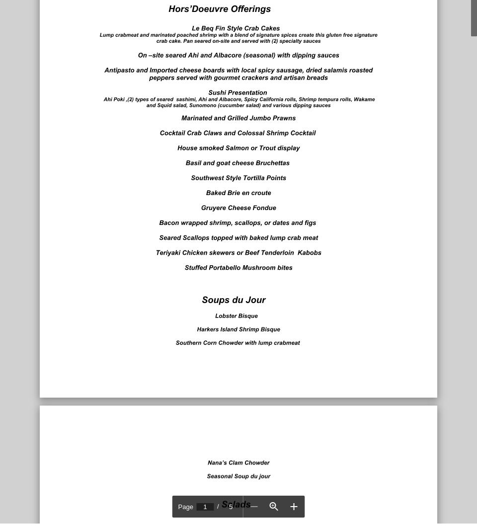 J K's Indulgence Catering LLC - Salt Lake Catering & Park City Catering Services Menu