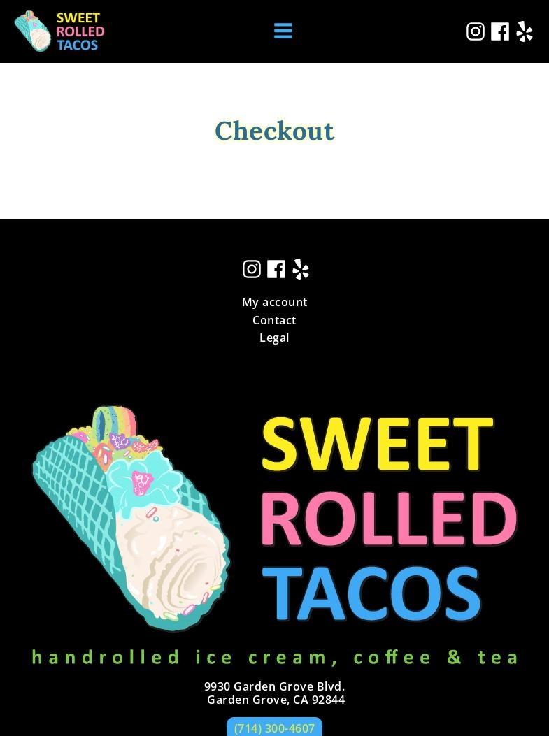 Sweet Rolled Tacos Menu