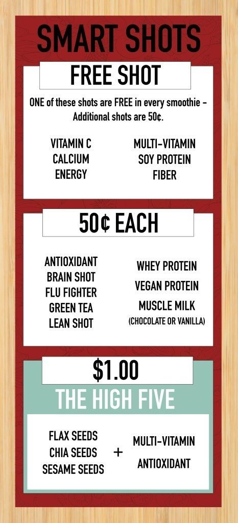 Roxberry Juice Co. Drive Thru Menu