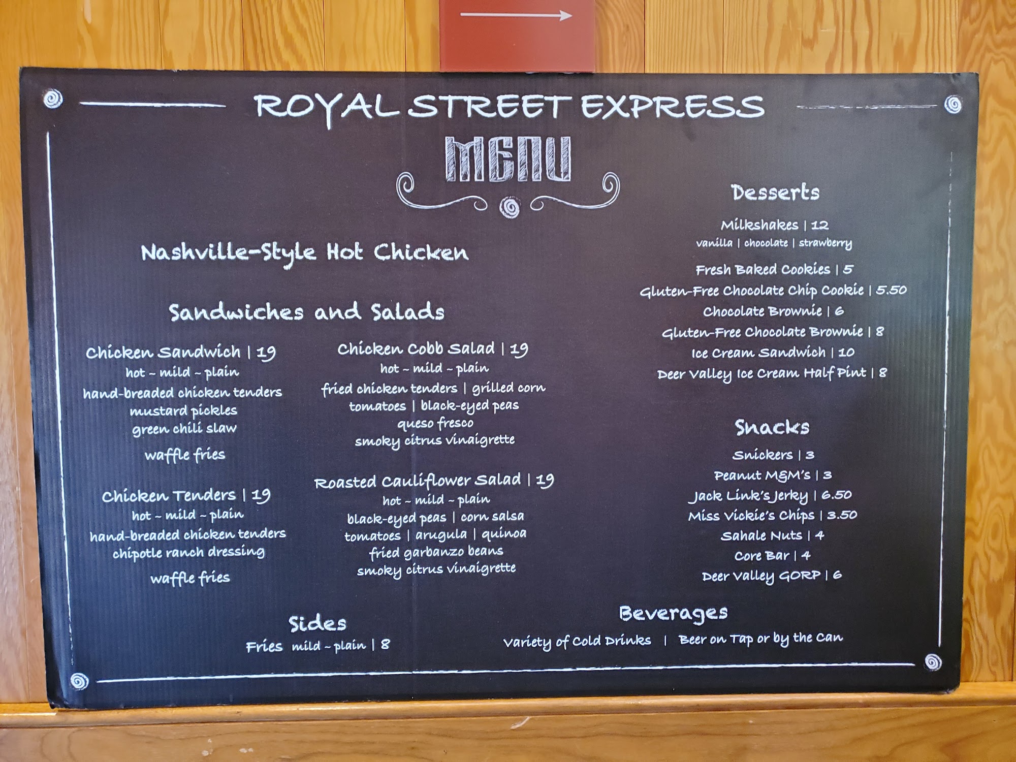 Royal Street Express Menu