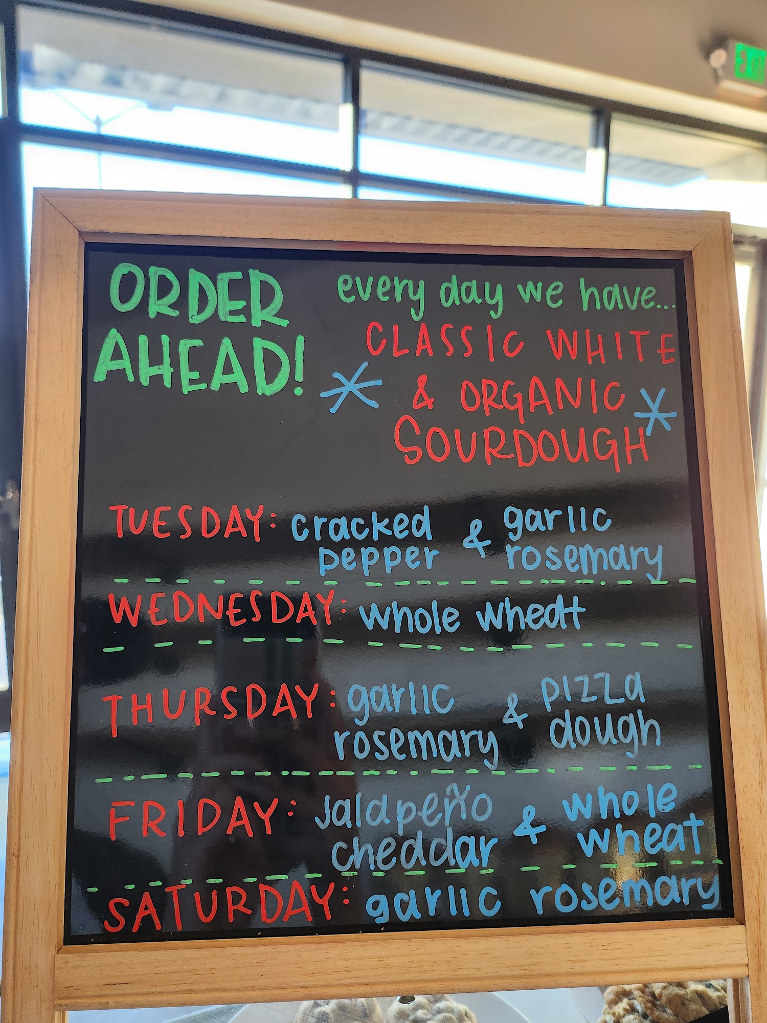 Apple Valley Sourdough Menu