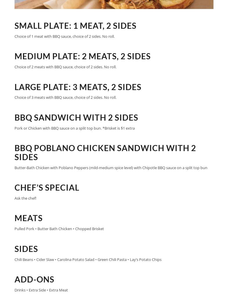 Smoke a Billy Bbq Gourmet Cafe Menu