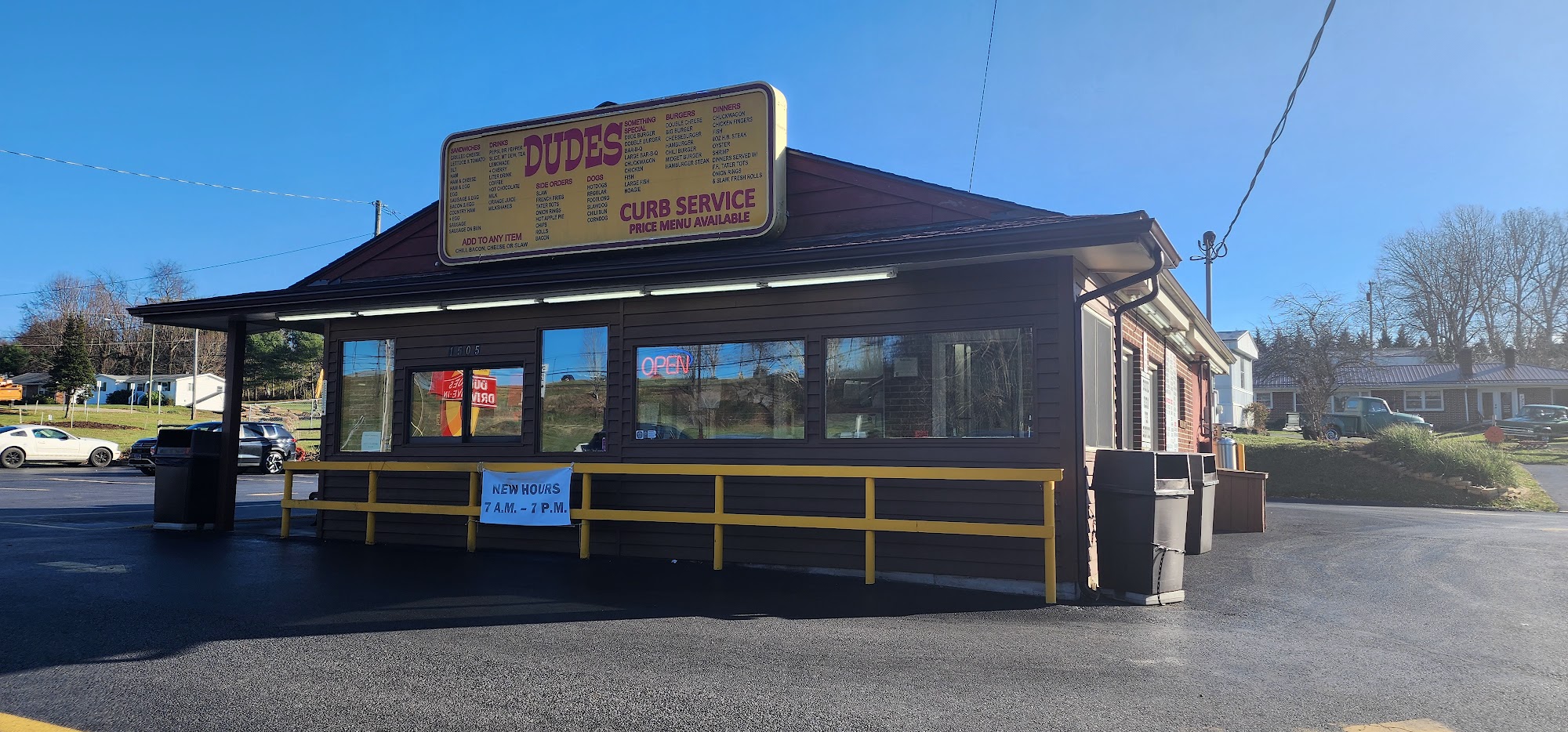 Dude's Drive In: Drive-Up Takeout Available for Cars and Trucks of All Sizes!