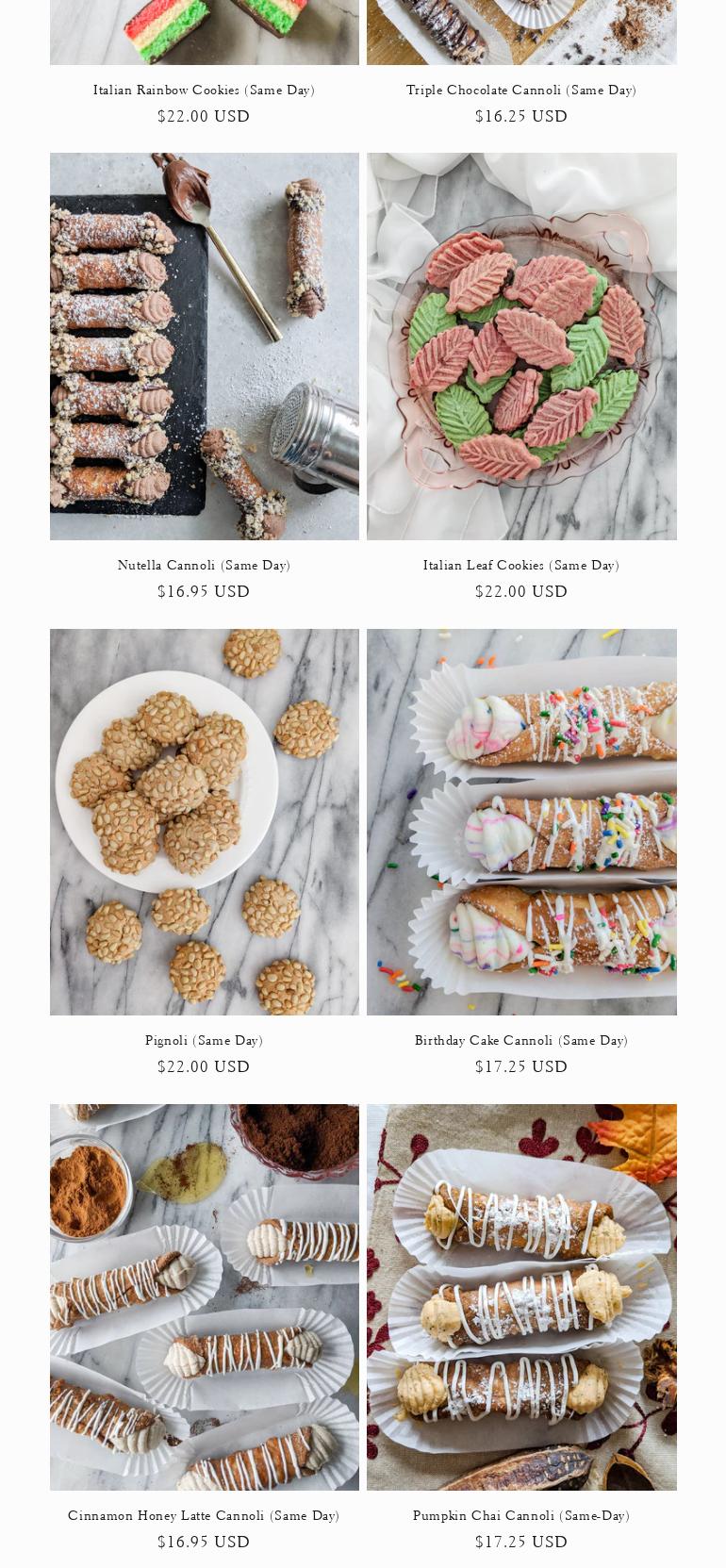 Bisnonna Bakeshop Menu