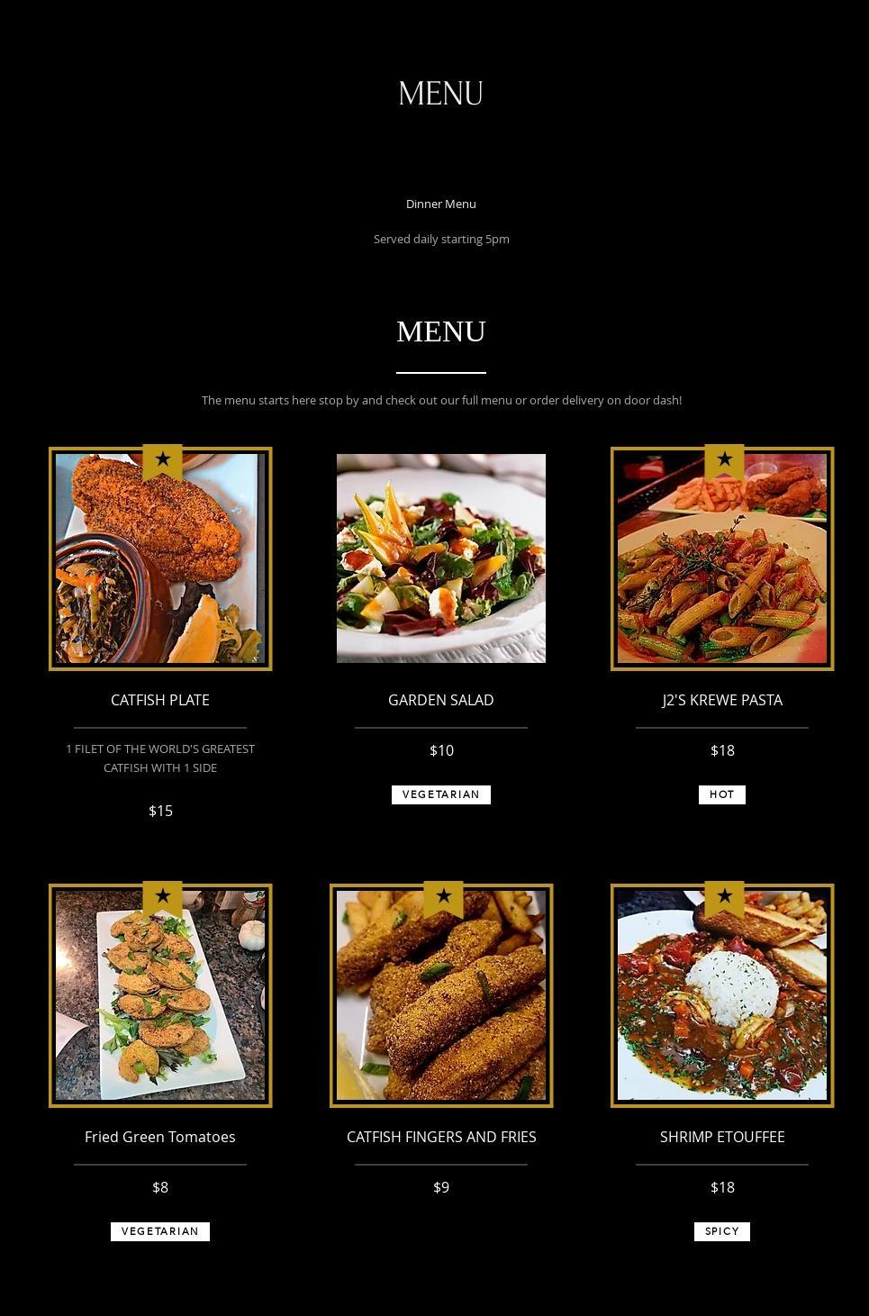 J2's Restaurant and Lounge Menu