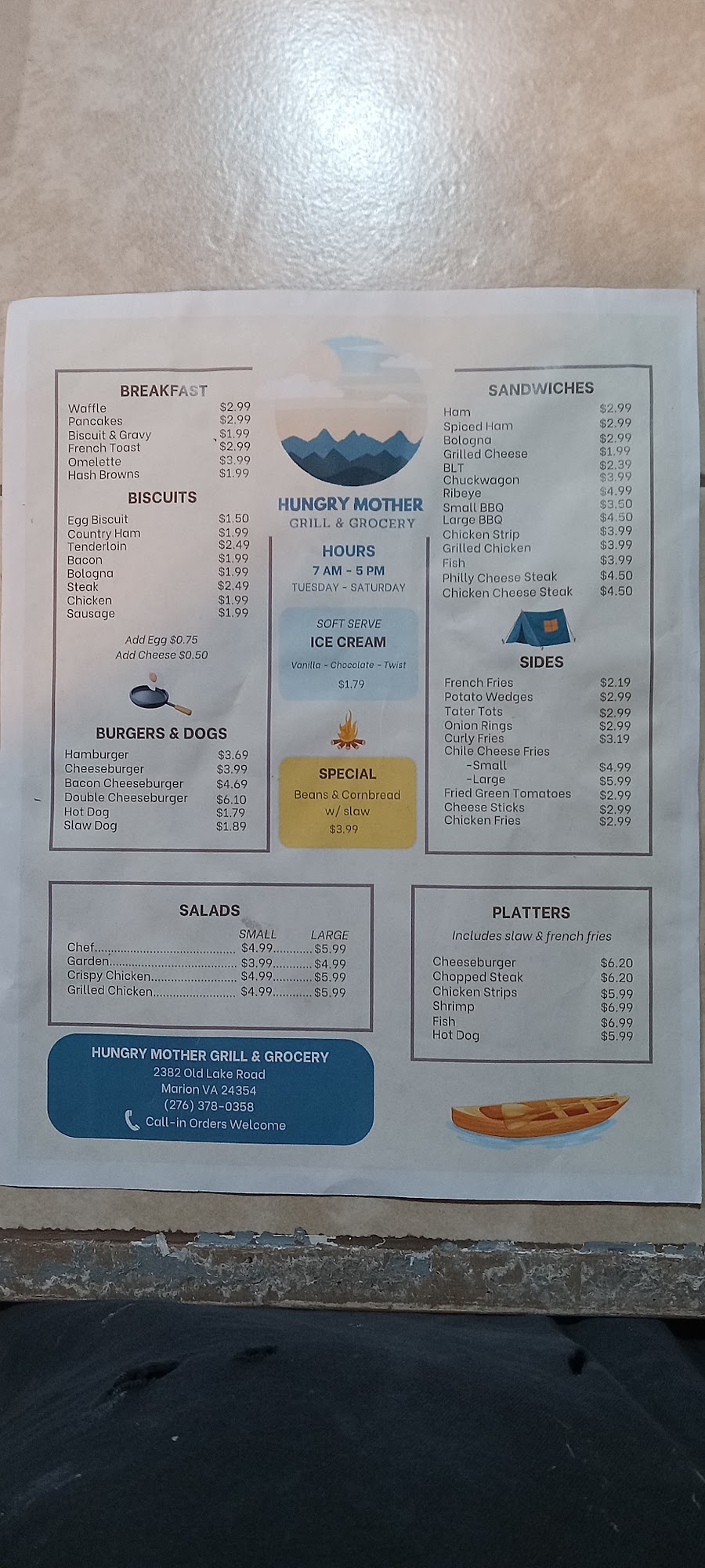 Hungry Mother Grill & Grocery, Marion Menu, Reviews (20), Photos (13