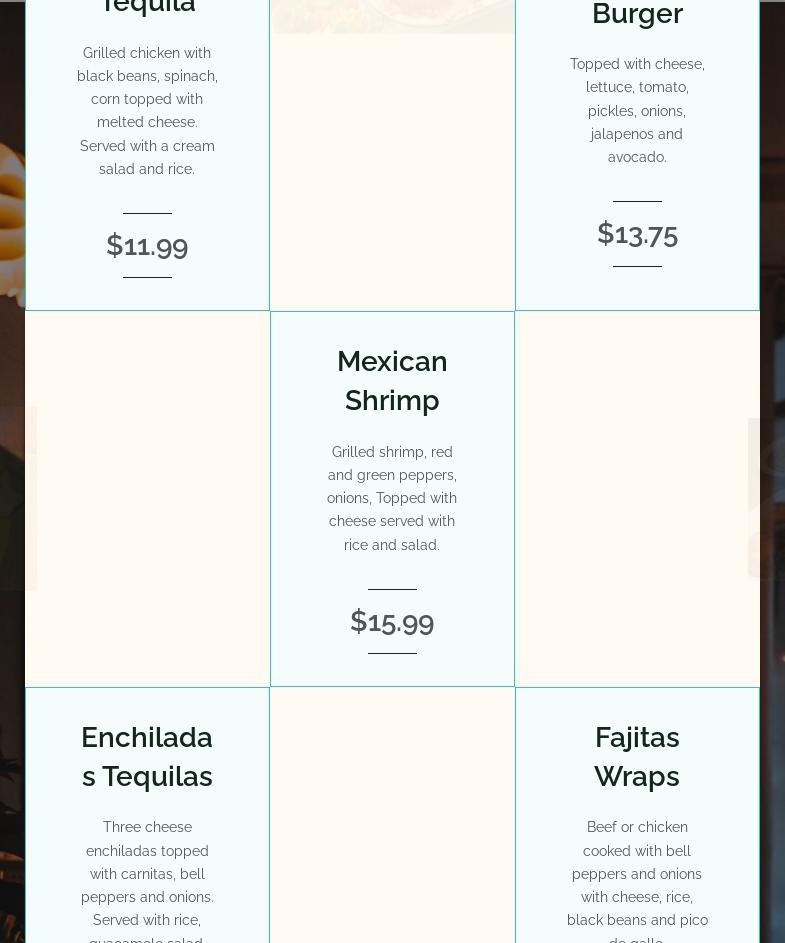 Tequilas Sports Bar and Grill Menu