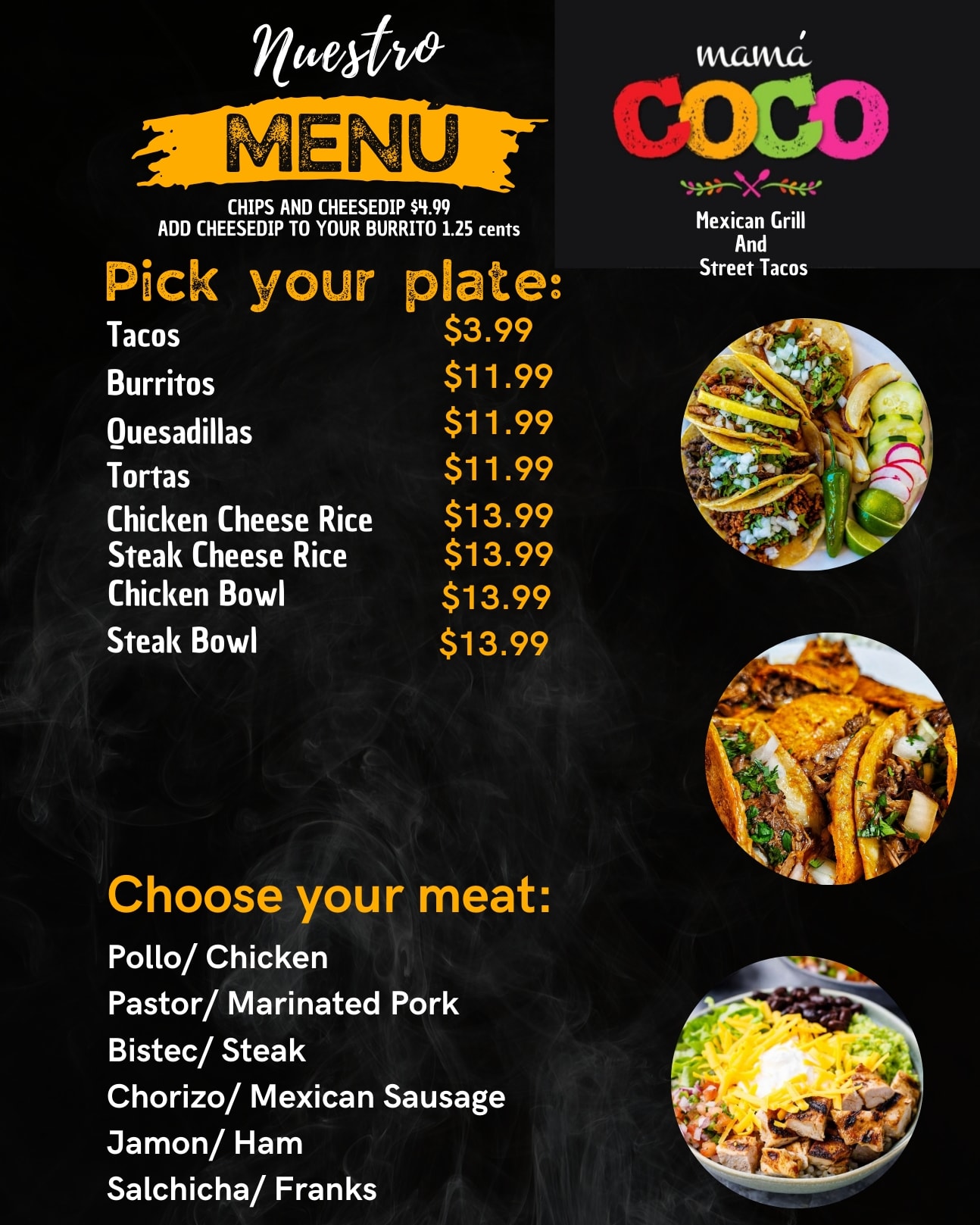 Mama Coco's Mexican Grill Menu