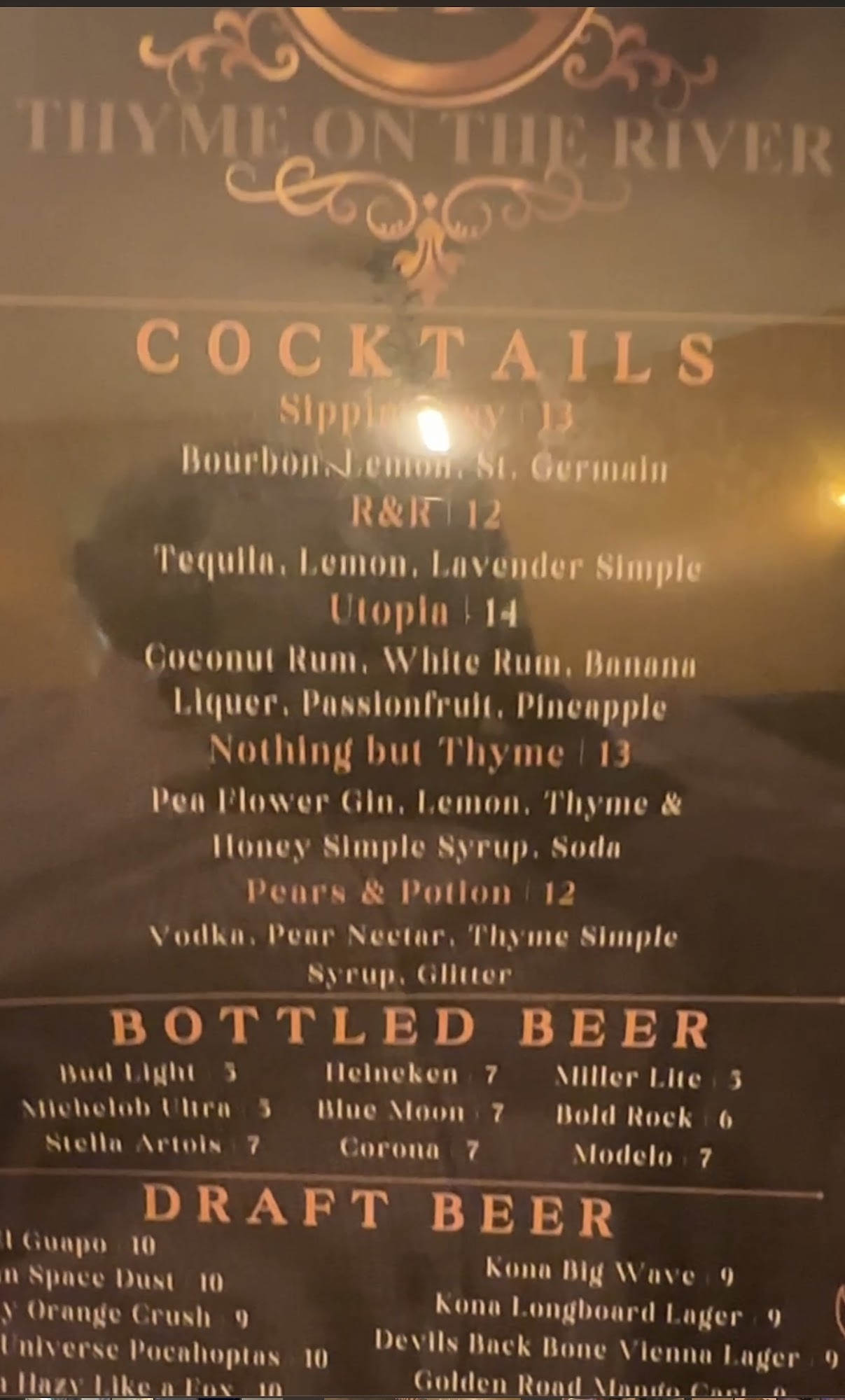 Menu for Thyme On The River, Portsmouth, VA Restaurantji