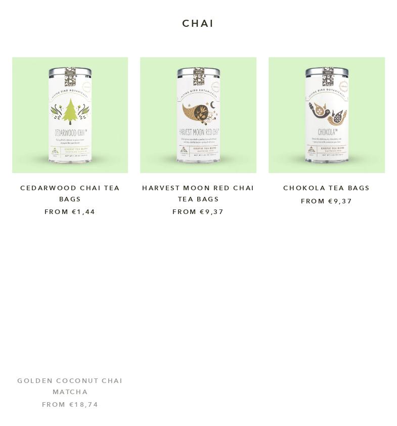 Flying Bird Botanicals Menu