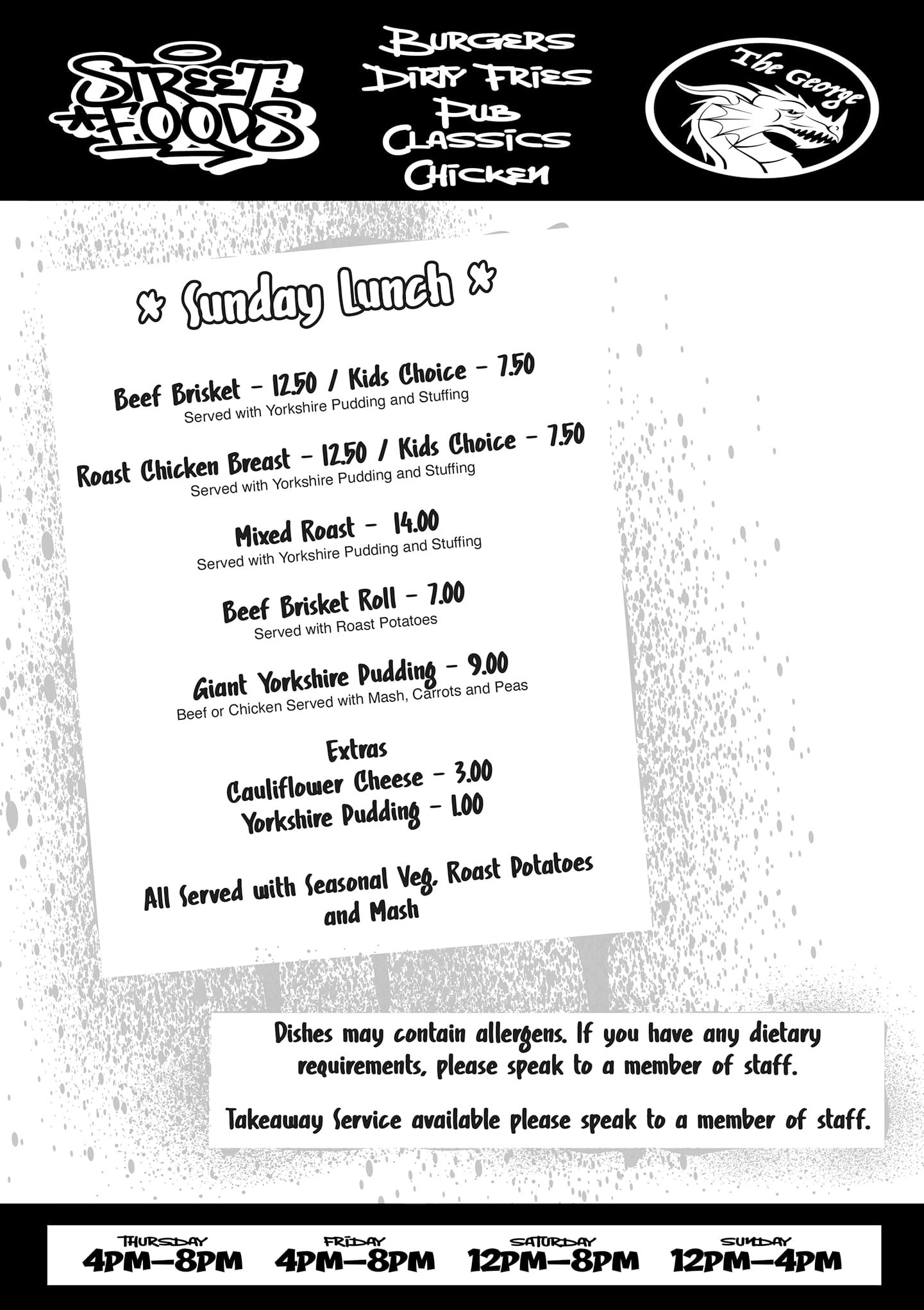 George Hotel Menu