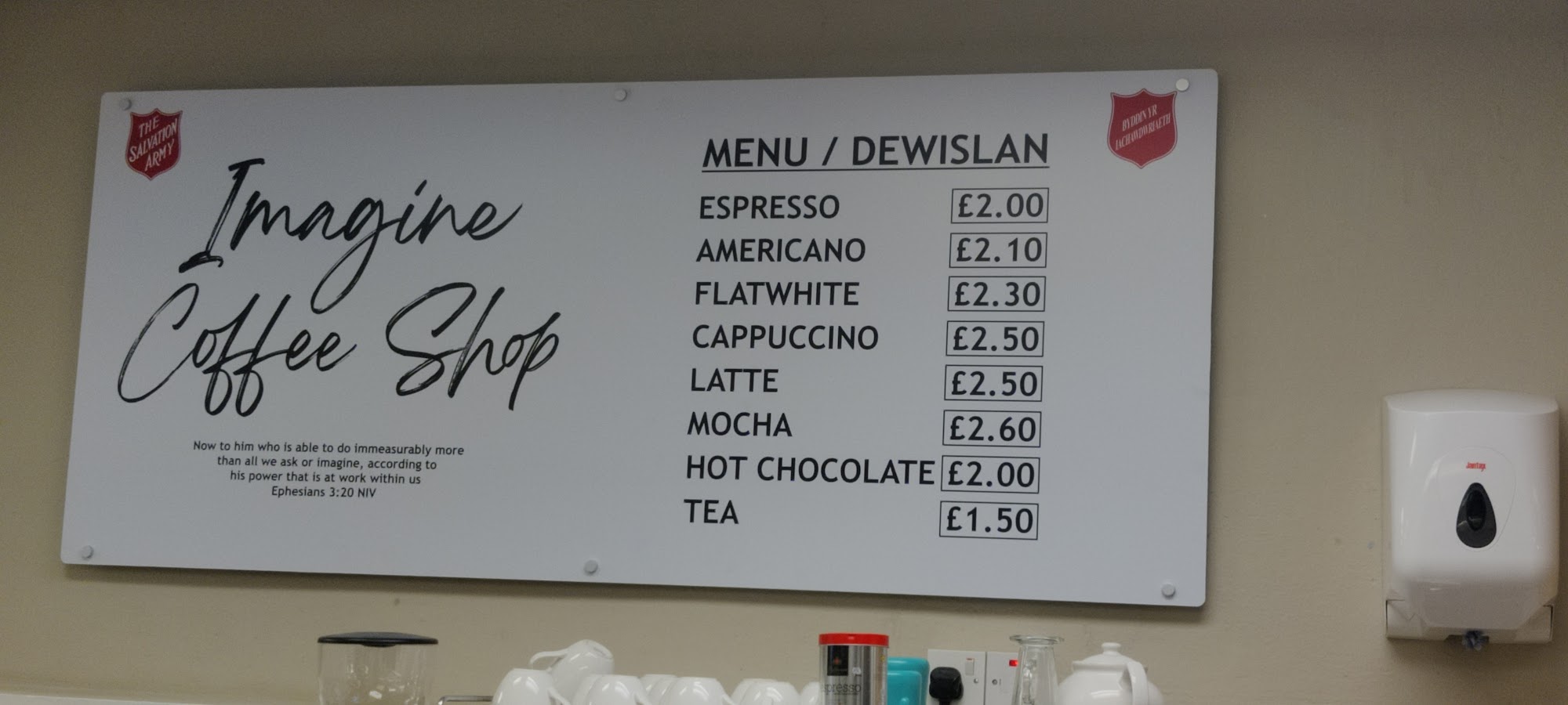 Sally Anne's Coffee Shop Menu