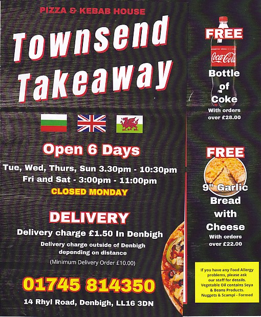 Townsend Takeaway Menu