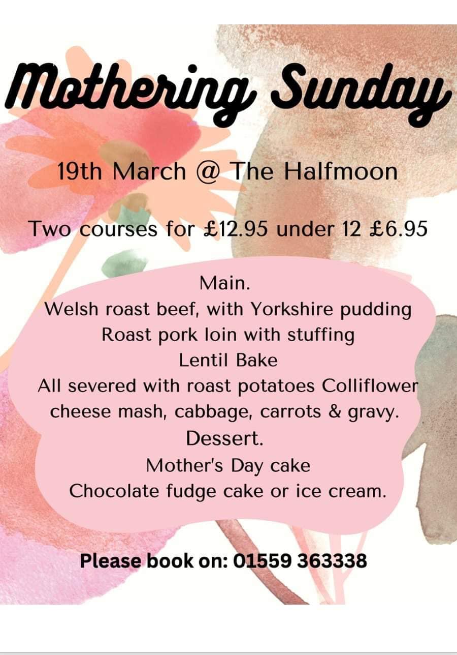 The Half Moon Inn Menu