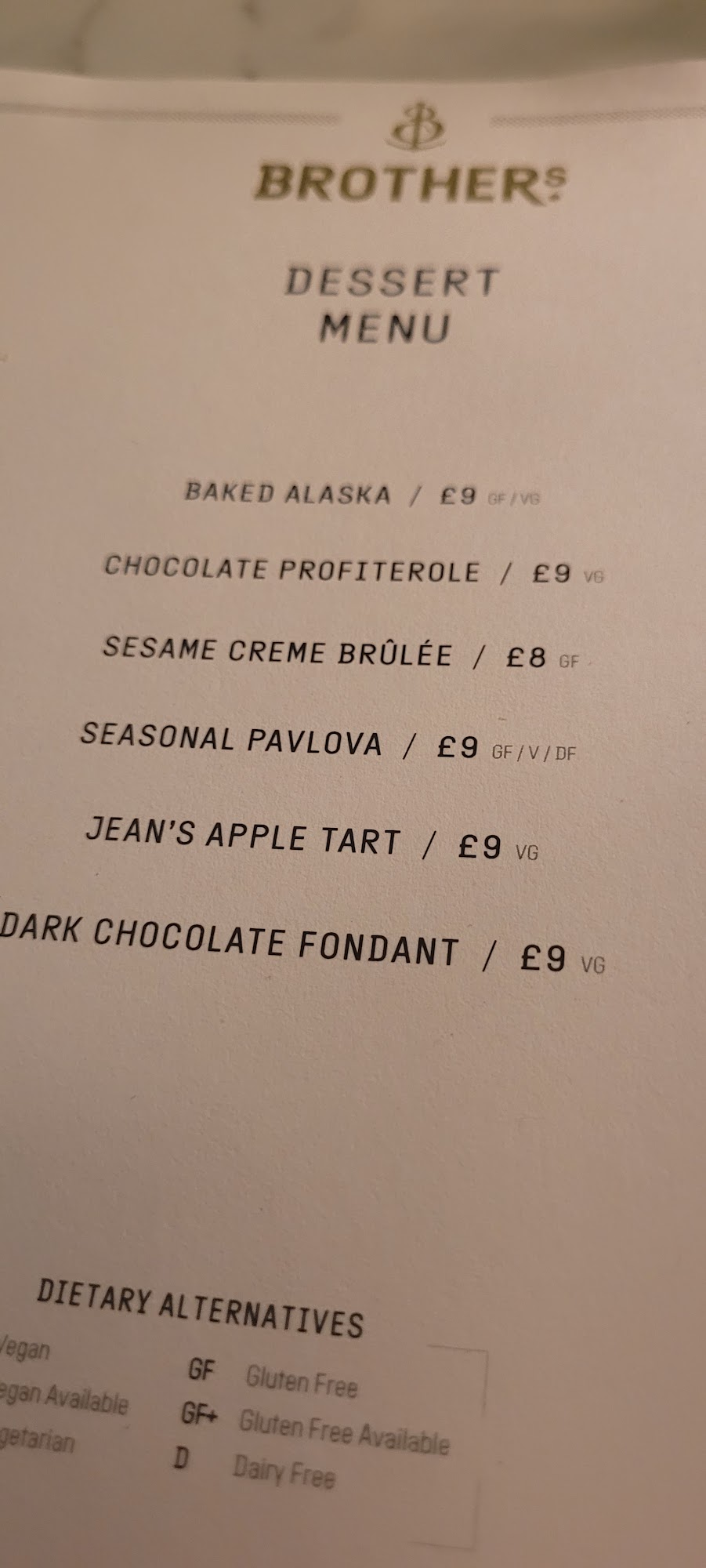 The Rock & Scallop Menu