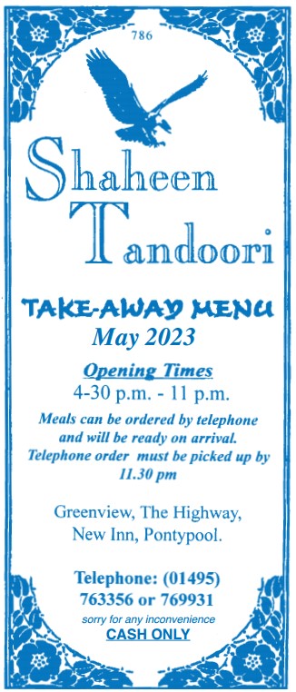 Shaheen Tandoori Menu
