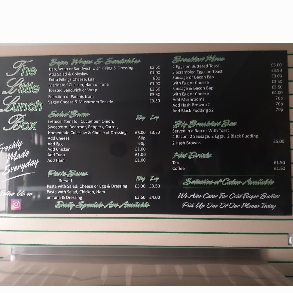 The Lunch Box Menu