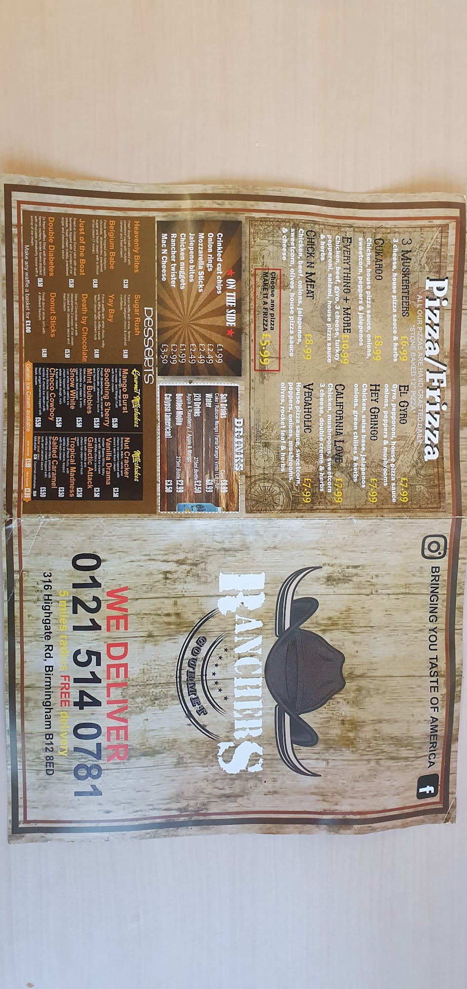 RANCHERS GOURMET Menu