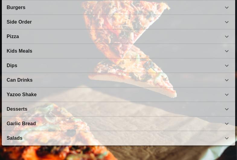 Buddy's Pizza &Burger Menu