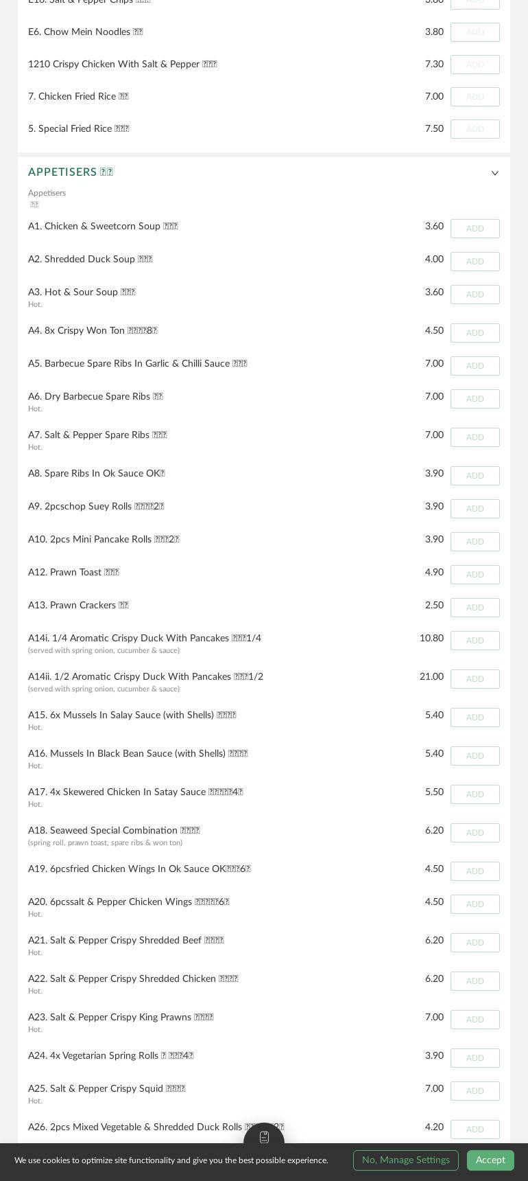 Tung Ying Chinese Takeaway Menu
