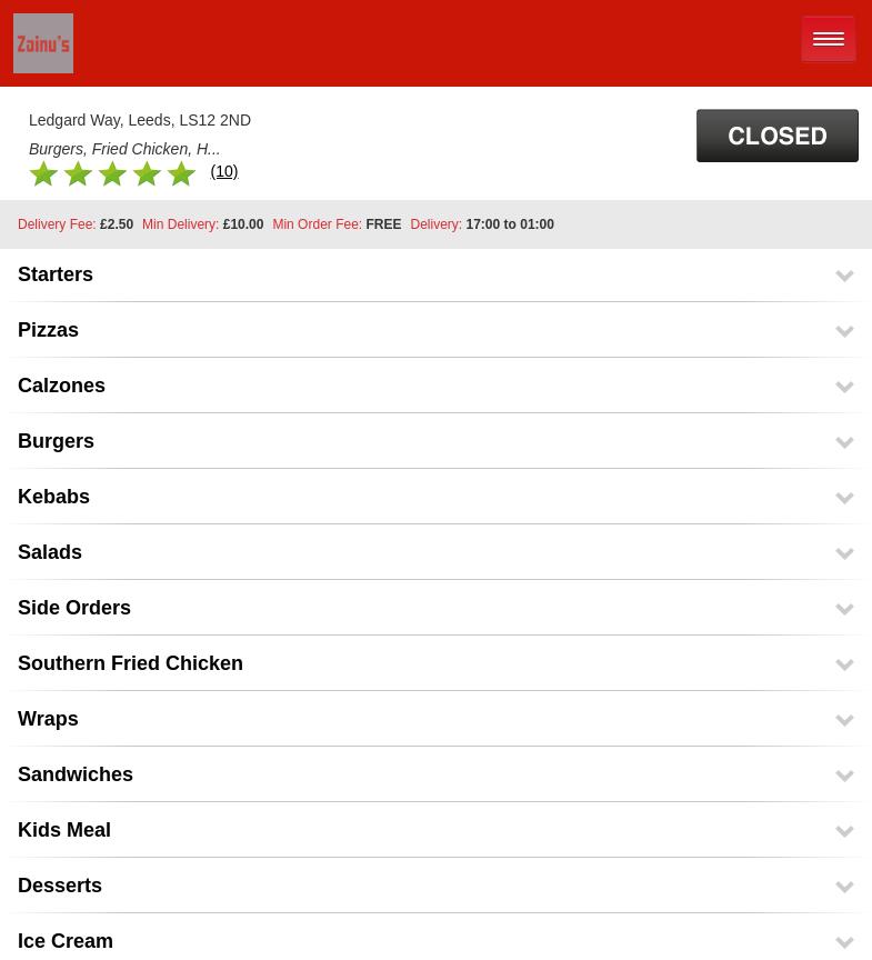 Zainus Menu