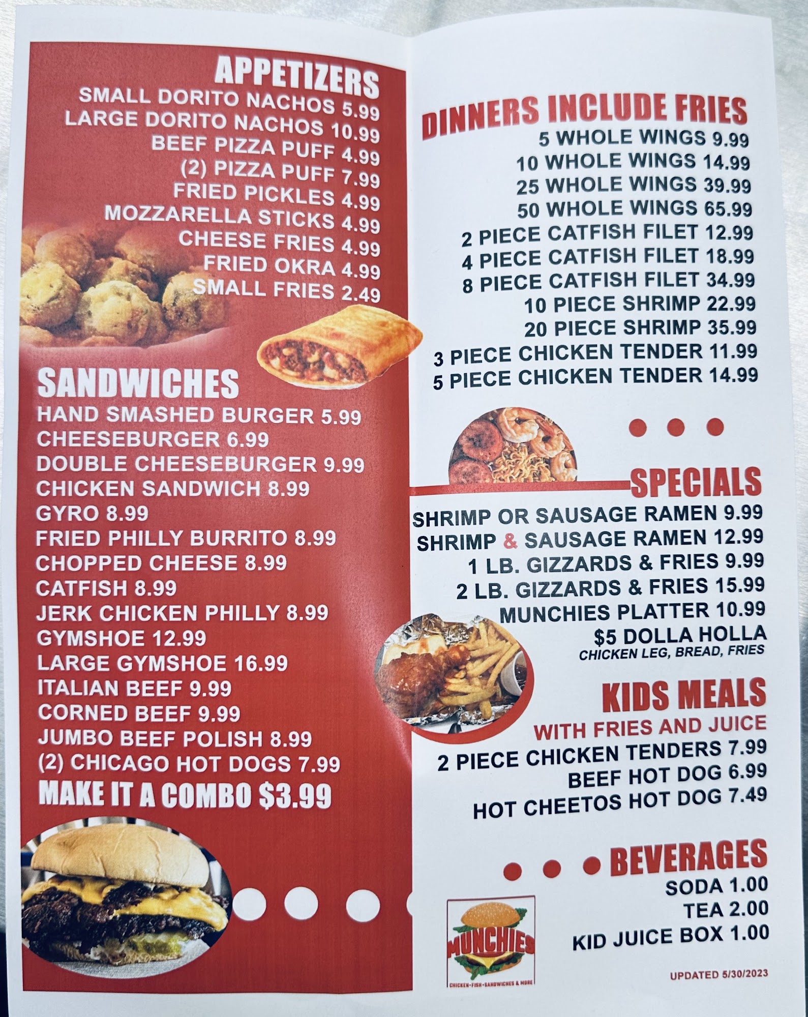 Munchies on 27th Menu