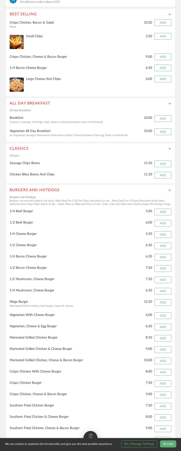 The Roast Hut & More Menu