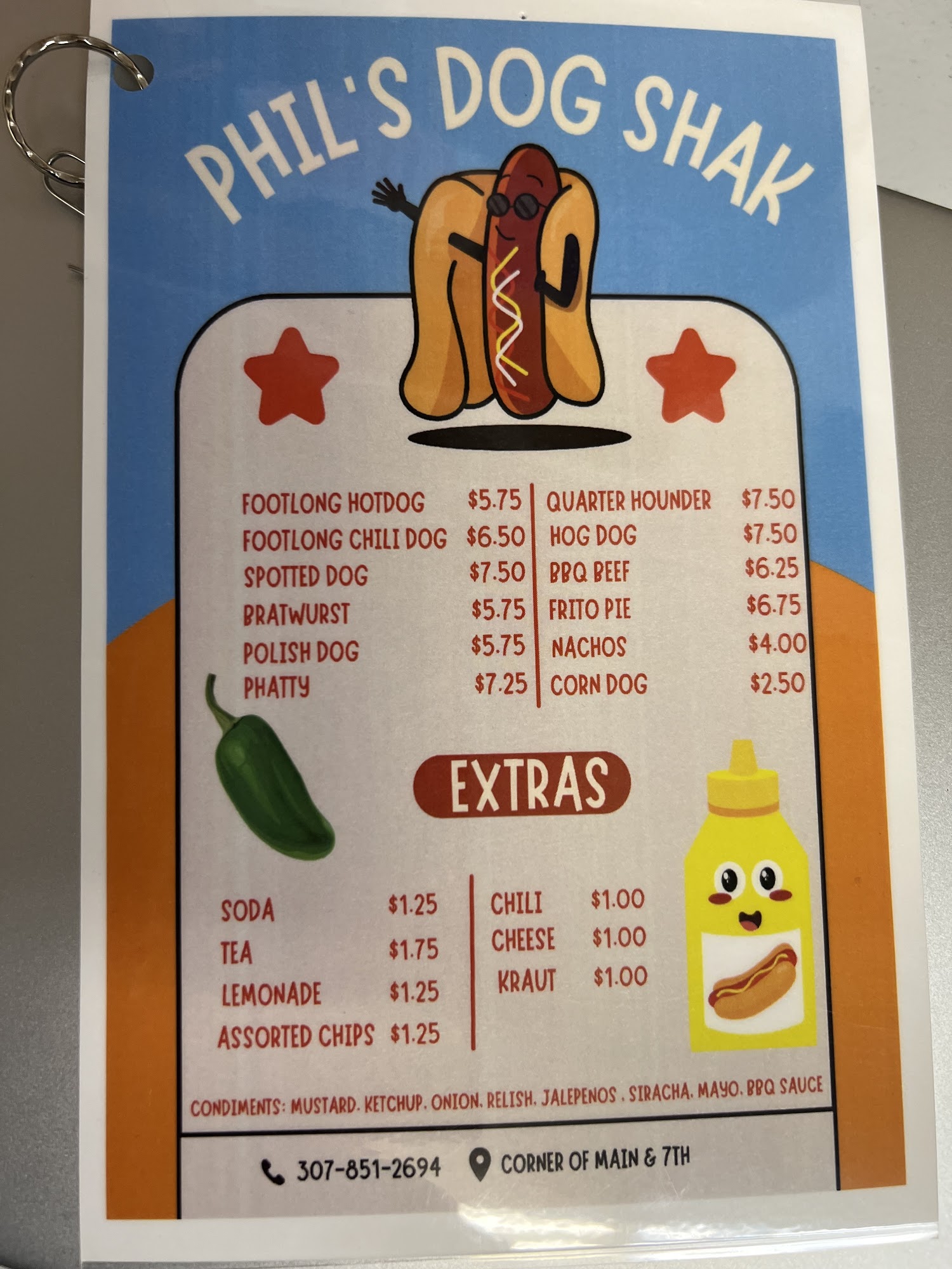 Phil's Dog Shak Menu