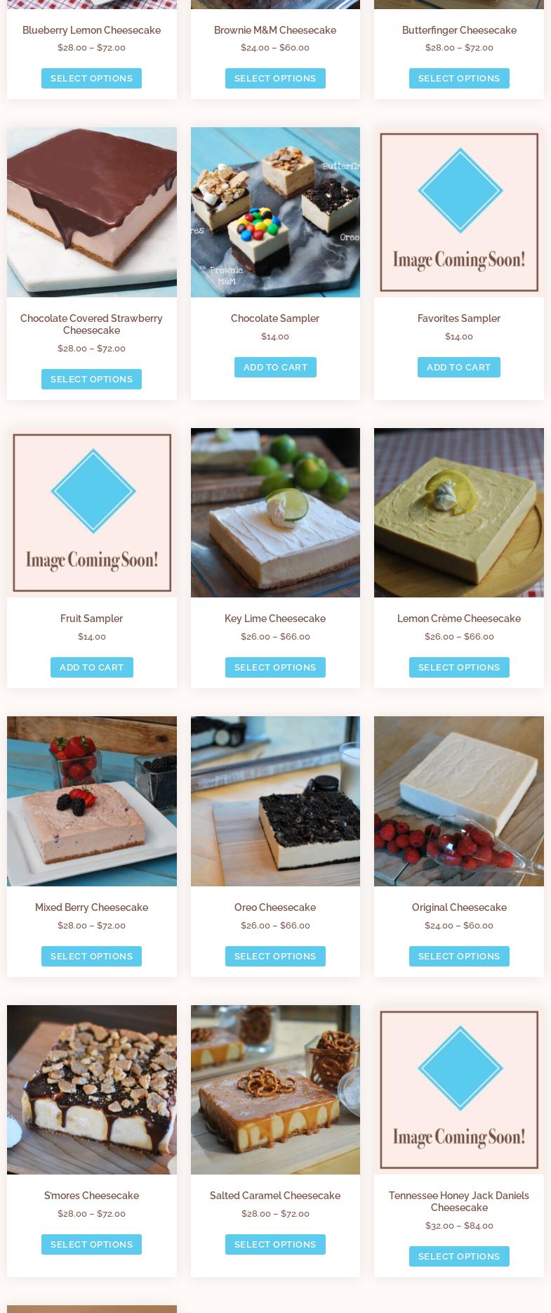 Cheesecake Squared Menu